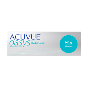 Acuvue Oasys 1-Day with HydraLuxe contact lenses box