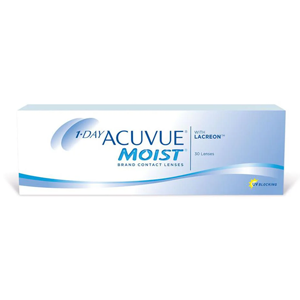 1-Day Acuvue Moist contact lenses box
