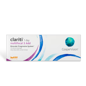 CooperVision clariti 1 day multifocal 3 Add contact lenses box