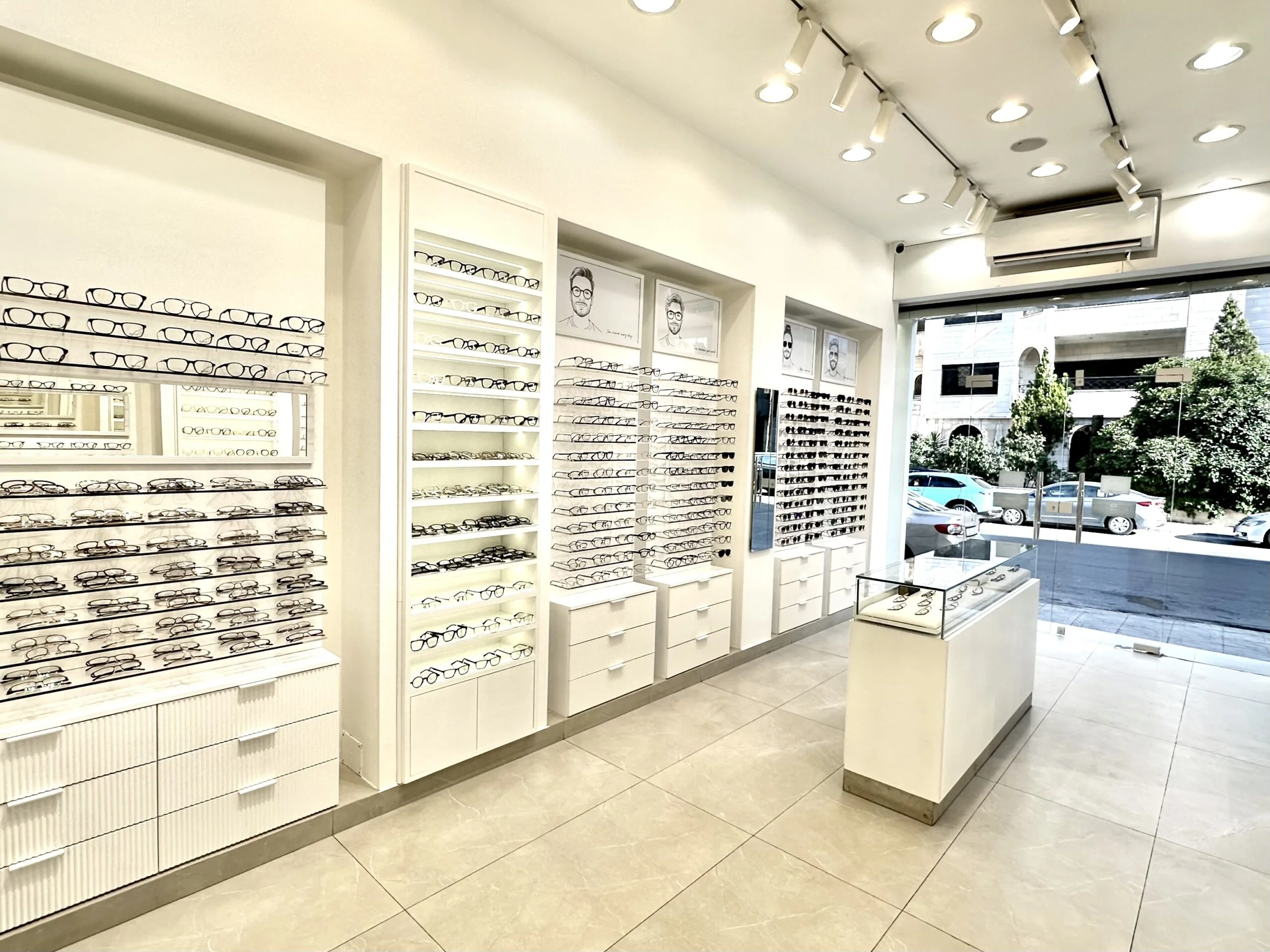 Eyeglasses display inside Eye 2 Eye Optical in Sweifieh, Amman